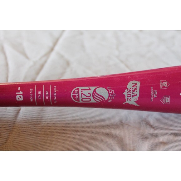 EASTON PINK SAPPHIRE Softball Bat, (-10) 28" 18oz. Pink 2 1/4" FP18PSA - Picture 10 of 14